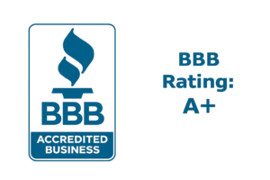 BBB Accredited Business logo with rating